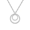 Diamond Double Circle Pendant In 10K White Gold (1/3 Ct. Tw.)