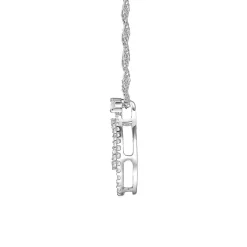 Diamond Double Circle Pendant In 10K White Gold (1/3 Ct. Tw.)