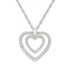 Diamond Double Heart Pendant In 10K White Gold (3/8 Ct. Tw.)