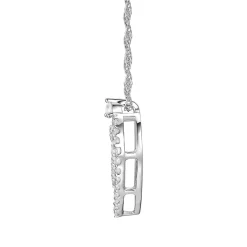 Diamond Double Heart Pendant In 10K White Gold (3/8 Ct. Tw.)
