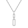 Diamond Double Link Pendant In Sterling Silver (1/4 Ct. Tw.)