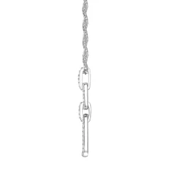 Diamond Double Link Pendant In Sterling Silver (1/4 Ct. Tw.)