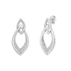 Diamond Double Rhombus Earrings In Sterling Silver (1/10 Ct. Tw.)
