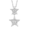 Diamond Double Star Pendant In 10K White Gold (1/10 Ct. Tw.)