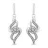 Diamond Drop Cluster Earrings In Sterling Silver (1/7 Ct. Tw.)