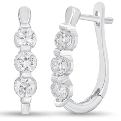Diamond Drop Earrings In 10K White Gold (1/2 Ct. Tw.)