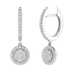 Diamond Drop Earrings In 14K White Gold (1/2 Ct. Tw.)