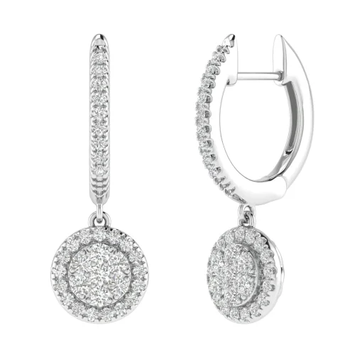 Diamond Drop Earrings In 14K White Gold (1/2 Ct. Tw.)