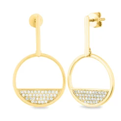 Diamond Drop Earrings In 10K Yellow Gold (3/8 Ct. Tw.)