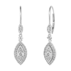 Diamond Drop Earrings Marquise-Shaped In 10K White Gold (1/2 Ct. Tw.)