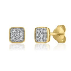 Diamond Earrings In 14K Yellow Gold (1/10 Ct. Tw.)