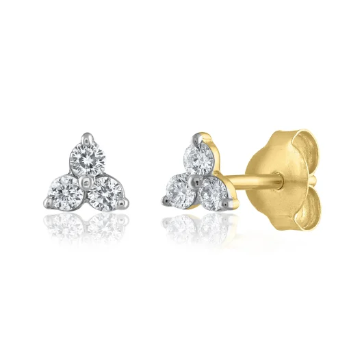 Diamond Earrings In 14K Yellow Gold (1/7 Ct. Tw.)