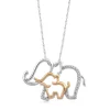 Diamond Elephant Necklace In Sterling Silver
