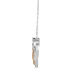 Diamond Elephant Necklace In Sterling Silver