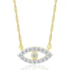 Diamond Evil Eye Necklace In 10K Yellow Gold (1/10 Ct. Tw.)