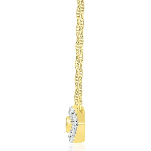 Diamond Evil Eye Necklace In 10K Yellow Gold (1/10 Ct. Tw.)