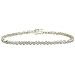 Diamond Faux Bezel Line Bracelet In 10K Yellow Gold (1/2 Ct. Tw.)