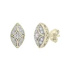 Diamond Faux-Marquise Stud Earrings In 10K Yellow Gold (1/7 Ct. Tw.)