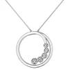 Diamond Five-Stone Circle Pendant In 14K White Gold (1/4 Ct. Tw.)