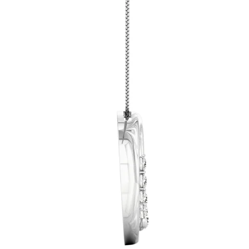 Diamond Five-Stone Circle Pendant In 14K White Gold (1/4 Ct. Tw.)