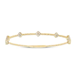 Diamond Flexible Bangle Bracelet In 14K Yellow Gold (3/8 Ct. Tw.)