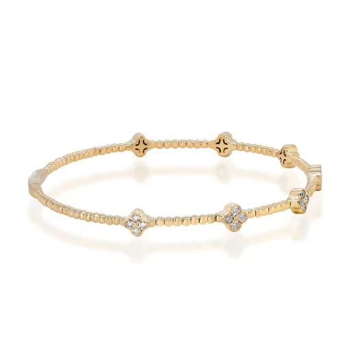 Diamond Flexible Bangle Bracelet In 14K Yellow Gold (3/8 Ct. Tw.)