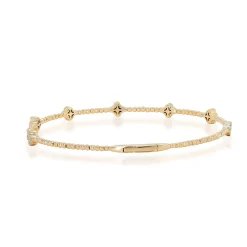 Diamond Flexible Bangle Bracelet In 14K Yellow Gold (3/8 Ct. Tw.)