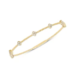 Diamond Flexible Bangle Bracelet In 14K Yellow Gold (3/8 Ct. Tw.)