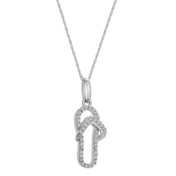 Diamond Flip-Flop Pendant In 10K White Gold (1/10 Ct. Tw.)