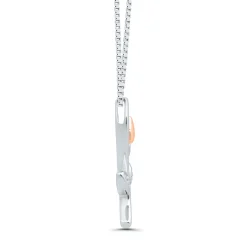 Diamond Flower Pendant In Sterling Silver