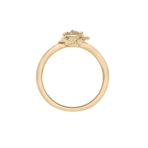 Diamond Flower Ring In 14K Yellow Gold (1/10 Ct. Tw.)