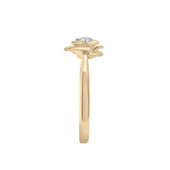 Diamond Flower Ring In 14K Yellow Gold (1/10 Ct. Tw.)
