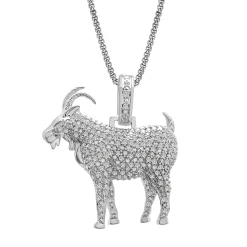 Diamond Goat Pendant In Sterling Silver (1/2 Ct. Tw.)