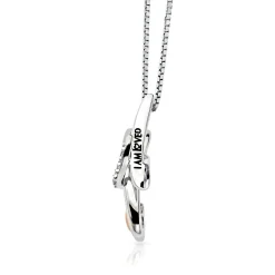 Diamond H Initial Pendant In Sterling Silver & 14K Rose Gold