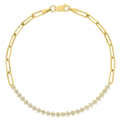Diamond Half Tennis Chain Bracelet In 10K Yellow Gold (1/2 Ct. Tw.)
