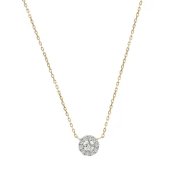 Diamond Halo Pendant In 14K Yellow Gold (1/4 Ct. Tw.)