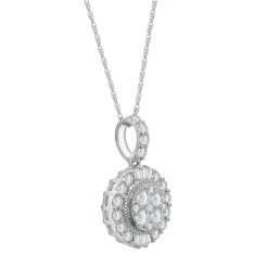 Diamond Halo Pendant In 10K White Gold (1 Ct. Tw.)