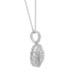 Diamond Halo Pendant In 10K White Gold (1 Ct. Tw.)