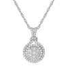 Diamond Halo Pendant With Round Cluster In 10K White Gold (1/2 Ct. Tw.)