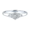 Diamond Halo Promise Ring With Side Stones In Sterling Silver (1/8 Ct. Tw.)