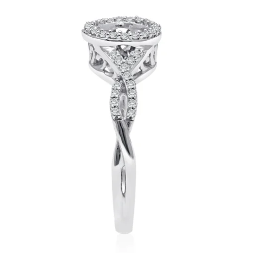 Diamond Halo Promise Ring In Sterling Silver (1/4 Ct. Tw.)
