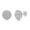 Diamond Halo Stud Earring In Sterling Silver (1/4 Ct. Tw.)