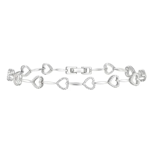Diamond Heart Bracelet In Sterling Silver (1/2 Ct. Tw.)