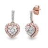 Diamond Heart Drop Earrings In 10K Rose Gold (1/4 Ct. Tw.)