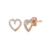 Diamond Heart Earrings In 10K Rose Gold