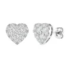 Diamond Heart Earrings In 14K White Gold (1 Ct. Tw.)