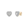 Diamond Heart Halo Earrings In 14K Yellow Gold (1/4 Ct. Tw.)