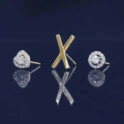 Diamond Heart Halo Earrings In 14K Yellow Gold (1/4 Ct. Tw.)