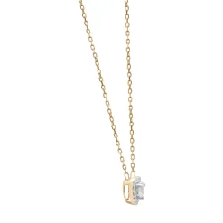 Diamond Heart Halo Necklace In 14K Yellow Gold (1/4 Ct. Tw.)