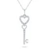 Diamond Heart Key Pendant